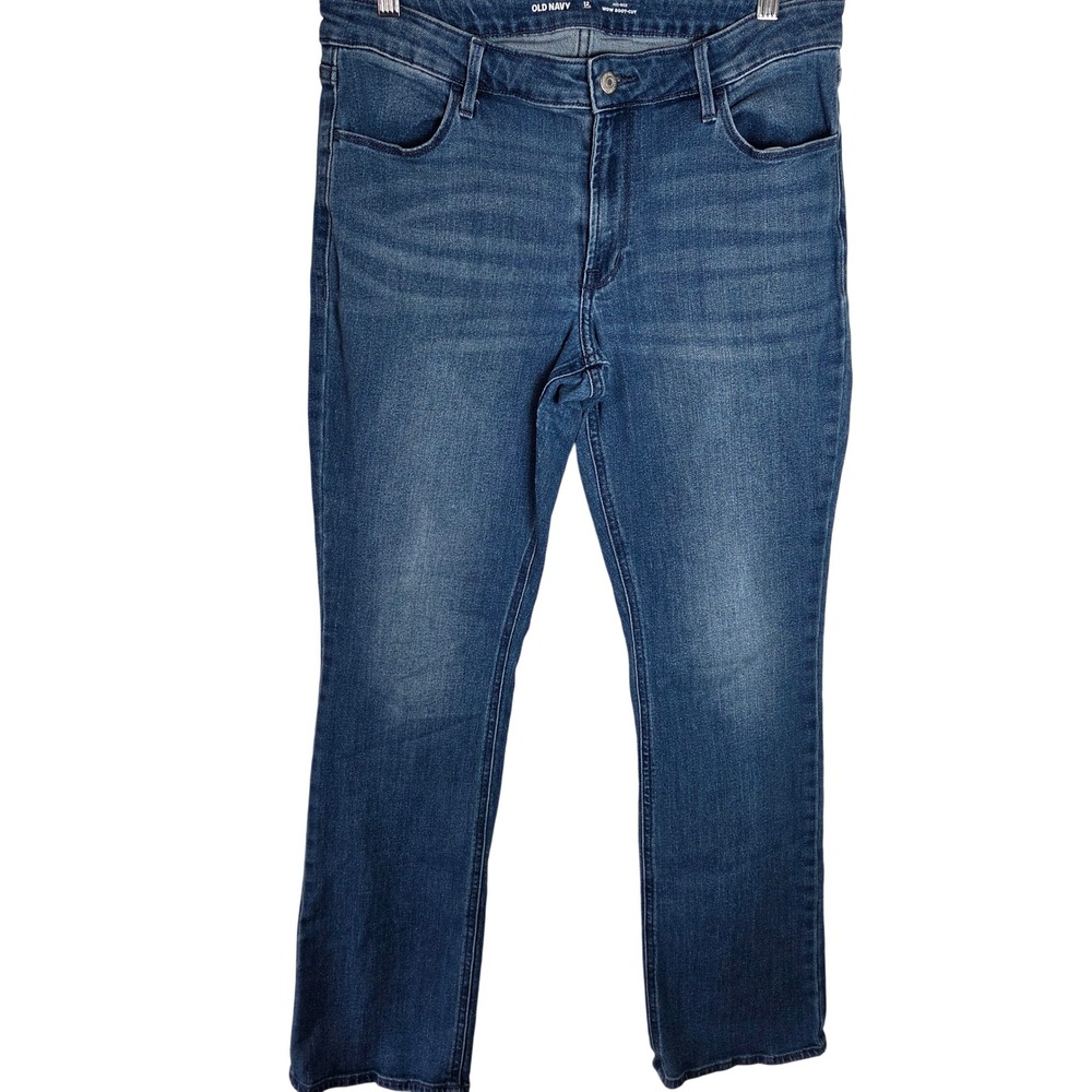 Old Navy Mid Rise Wow Bootcut Jeans Stretch Denim Long Womens Size 12‎